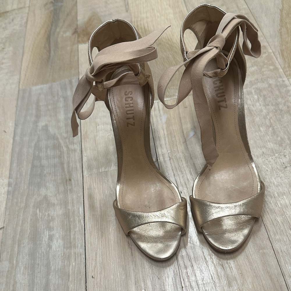 SCHUTZ Metallic Gold Women's Heels